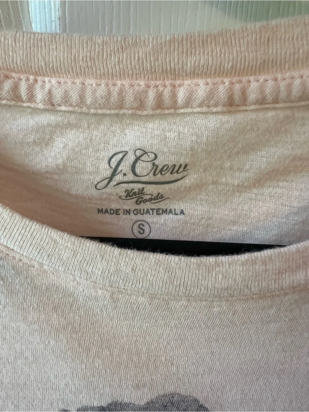 J. Crew Pale Pink Tee with Navy Floral Print